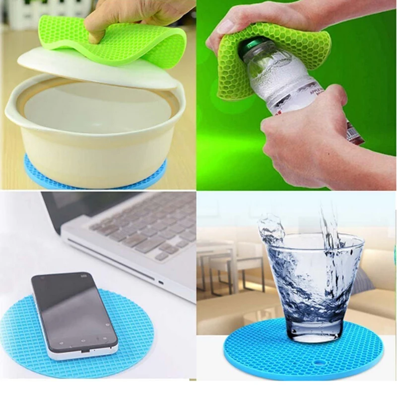 Вафельная Ткань Форма Настольный коврик силиконовый круглый нескользящий