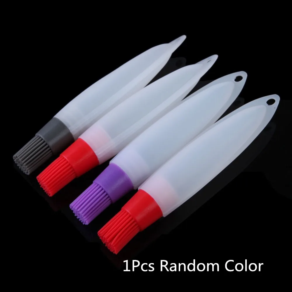 1Pcs Random Color 1 шт силиконовый противень для выпечки хлеба, шеф-повара, печенья, масла, краски для масла, щетка для барбекю, щетка для барбекю, силиконовый инструмент для выпечки барбекю, Q - Цвет: 1Pcs Random Color
