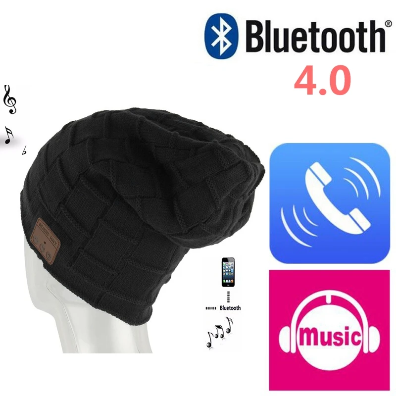 Последняя версия Bluetooth 4,0 зимняя теплая шапочка Музыкальная шляпа беспроводные, с функцией Bluetooth Крышка гарнитура наушники Динамик Микрофон