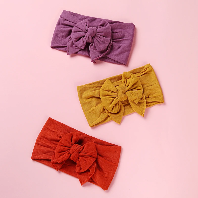 Diadema de doble lazo de nailon para ni&ntilde;a, turbante grande para ni&ntilde;a, accesorios para el cabello, regalo para beb&eacute;, 1 ud.-3