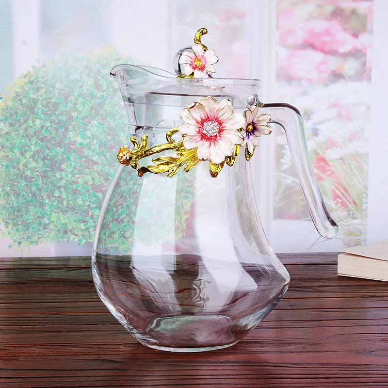 Высококачественный эмалированный чайник для холодной воды 1300 мл стеклянный