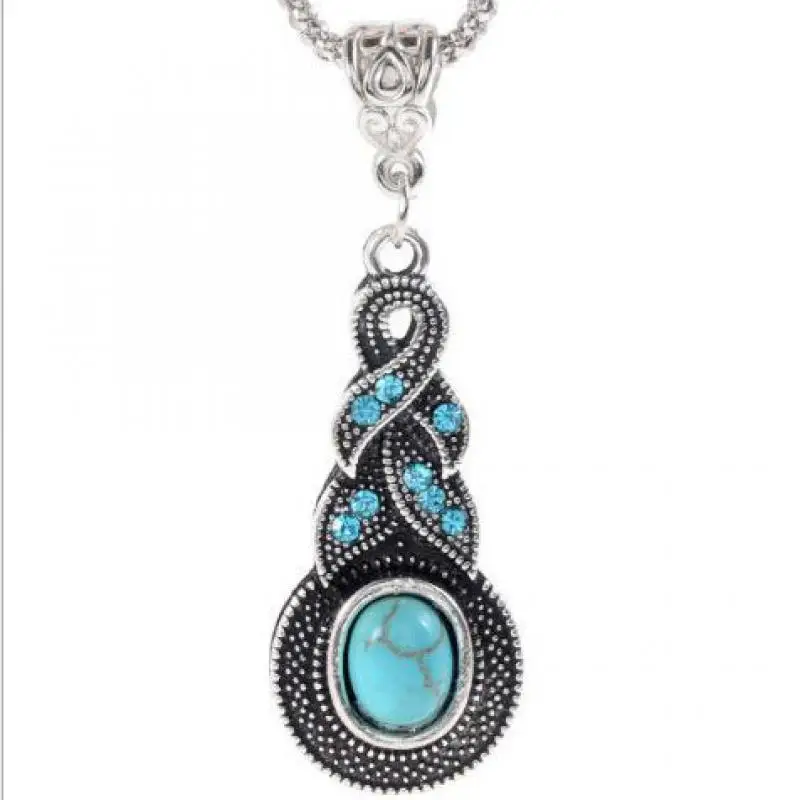 В европейском и американском стиле колье серьги ювелирные наборы Винтаж Синий