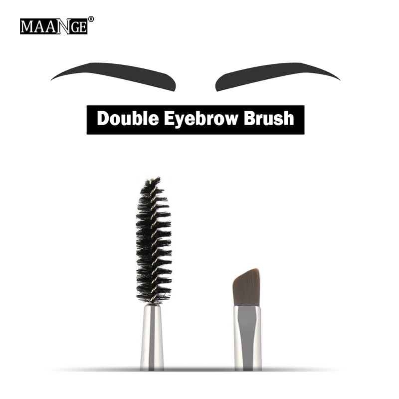 7 цветов кисти для макияжа Duo Brow кисти для макияжа с деревянной ручкой двухсторонние плоские Угловые кисти для бровей pinceaux maquillage