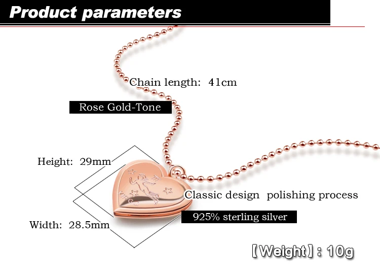 Колье с кулоном из 100% серебра розового золота ювелирное изделие кулон ожерелье |