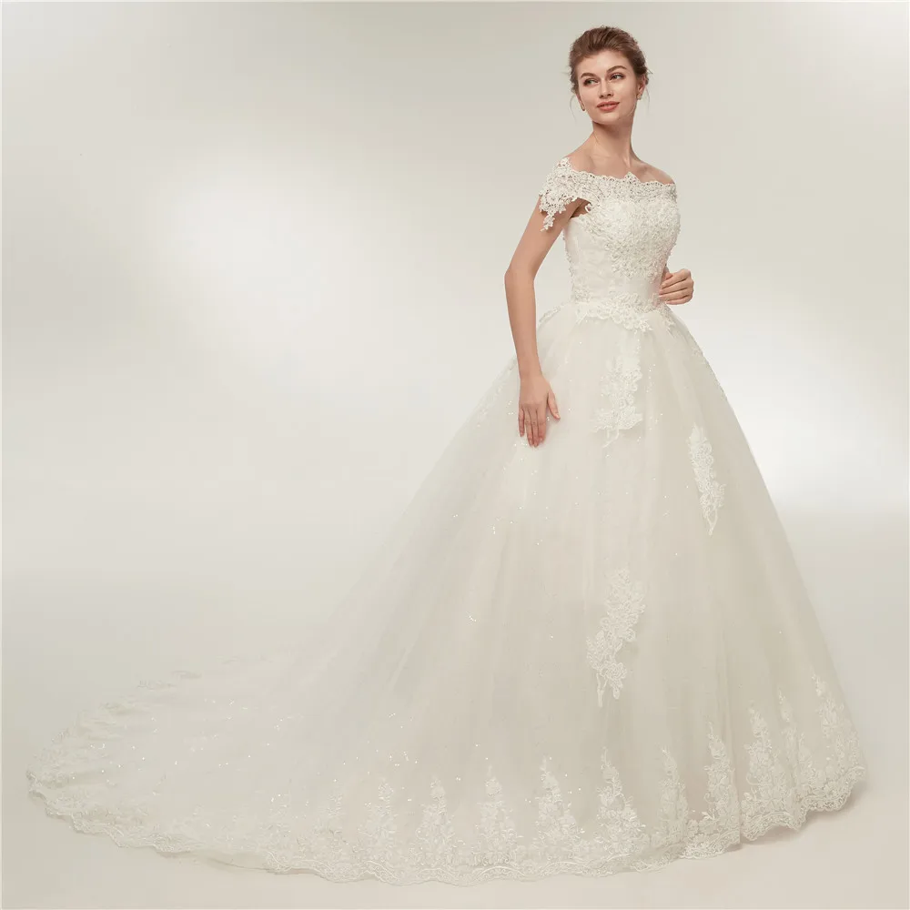 Fansmile Vestidos de Novia белые свадебные платья с длинным шлейфом 2020 по индивидуальному