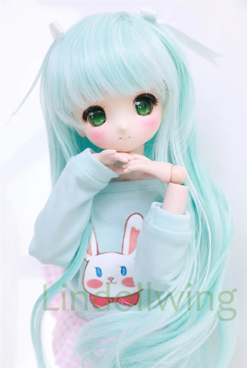 1/3 парик для шарнирной куклы Pullip Dal DD SD Dollfie 8 9 дюймов длинный голубой и белый|Куклы|