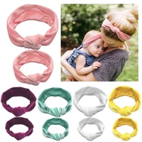2pcsset mother daughter kids headband baby girl knot hair band accessories solid soft cute lovely gifts fashion new hot sale