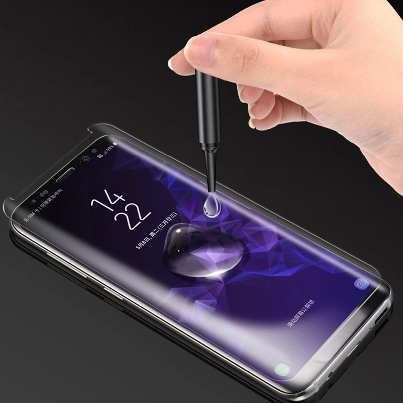 Ультрафиолетовый нано-жидкий защитный чехол для samsung Galaxy Note 10 Plus S9 S8 S10 5G Plus Note 8 9 S7 Edge с полным клеем из закаленного стекла