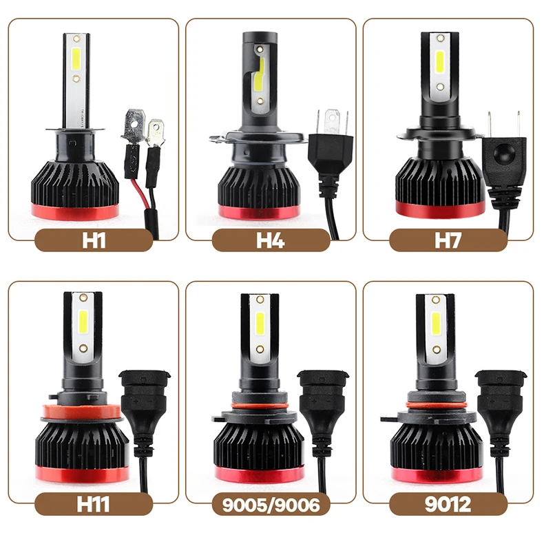 2 х 48W 6500K COB H4 светодиодный H7 H11 H8 H1 H3 12-24V автомобилей головной светильник лампы 6500LM 9005 9006 фары автомобиля авто светодиодный светильник