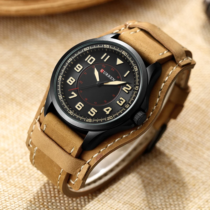 Часы CURREN Мужские повседневные кварцевые с кожаным ремешком 8279|masculino|masculinos
