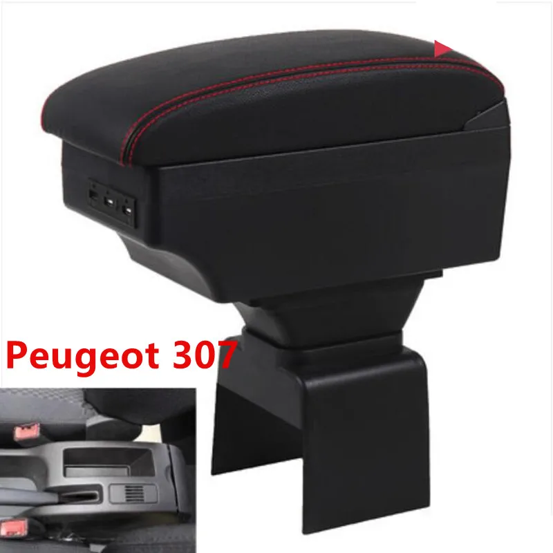 Для peugeot 307 подлокотник коробка центральный магазин содержимое коробка с USB интерфейсом