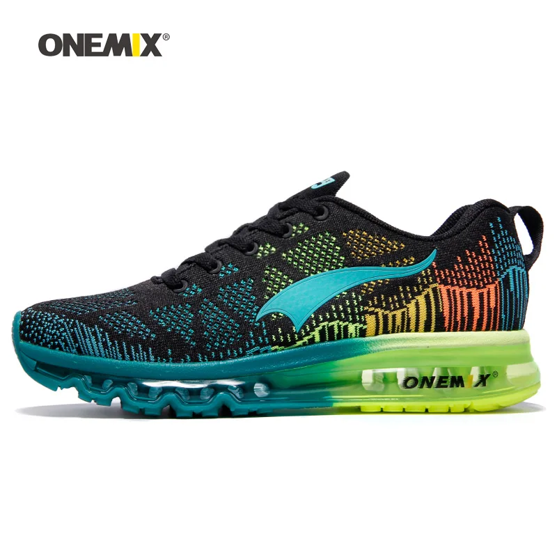 Black Blue 1118M ONEMIX, мужские кроссовки для женщин, сетчатые трикотажные кроссовки, дизайнерские тренды, теннисные, спортивные, уличные, дорожные, Прогулочные кроссовки - Цвет: Black Blue 1118M