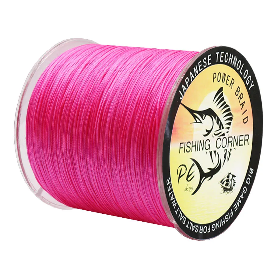 Pink 16 нитей 300 м плетеная леска многоцветная супер мощная японская многонитевая PE плетеная леска морская/Пресноводная - Цвет: Pink