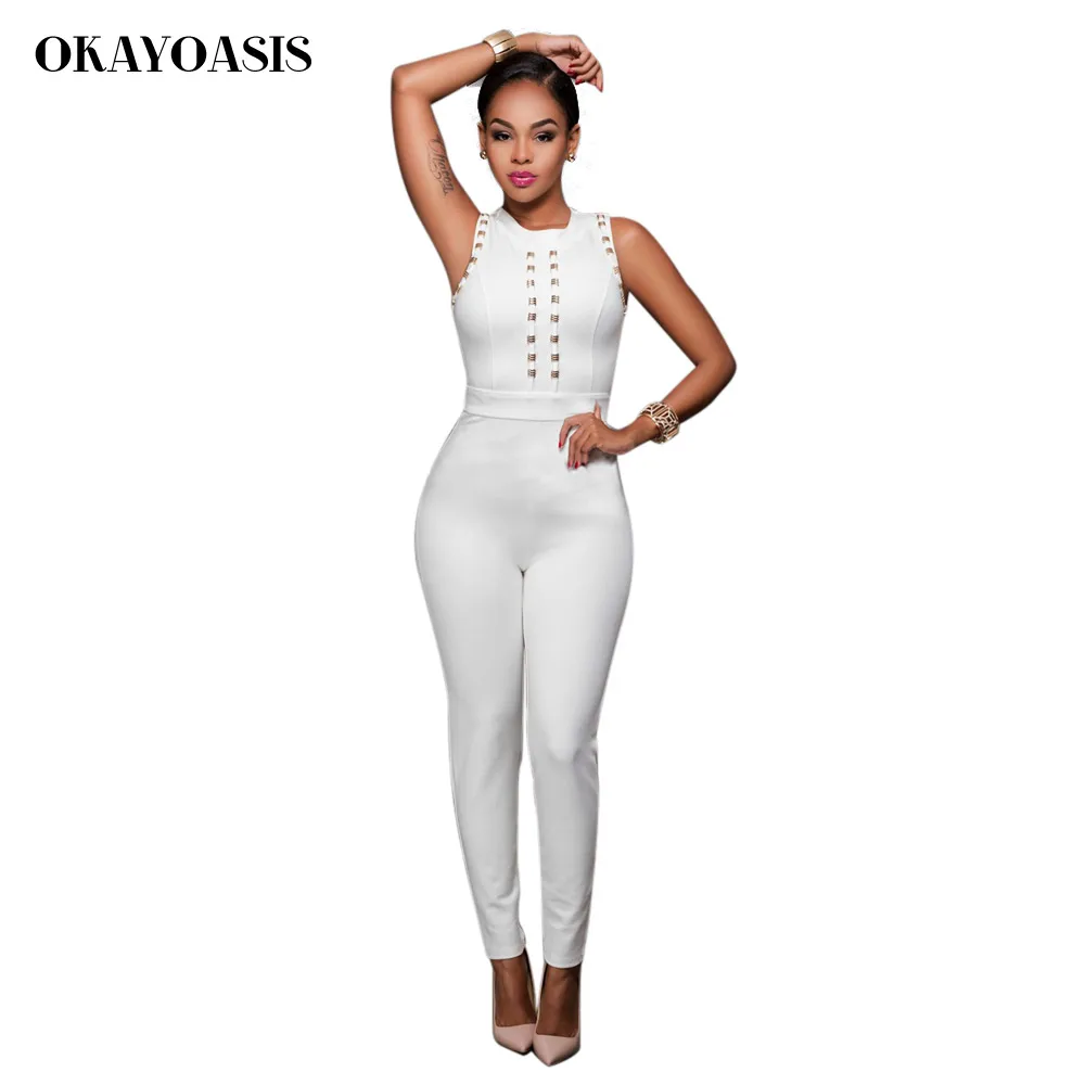 Новинка сексуальное Бандажное женские комбинезоны 2017 г. летнее платье без