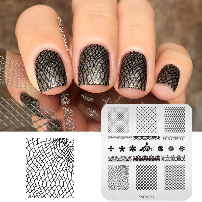 KADS Красоты Дизайн Цветы и Великолепный Кружева Изображения Искусства Ногтя Лак