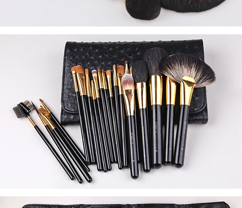 ZOREYA Brand 24pcs Professional Makeup Brushes High Quality Synthetic Hair Make Up Brush Set Powder Concealer Cosmetic Tools