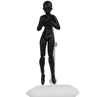 Black Skin Women 1/12 12 см EVA BJD боди арт Модель ПВХ фигурка Коллекционная модель Фигурка манекен Эскиз Рисование Горячая для детей - Цвет: Black Skin Women