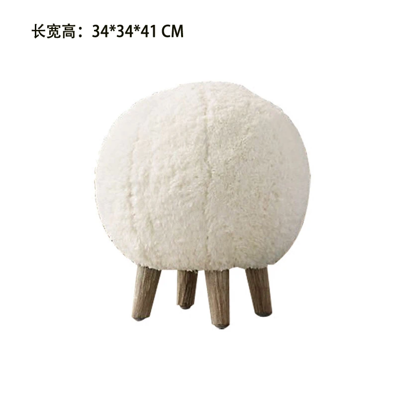 Louis Fashion Children's Stools Home children series low white lamb pumpkin round sitting stool |