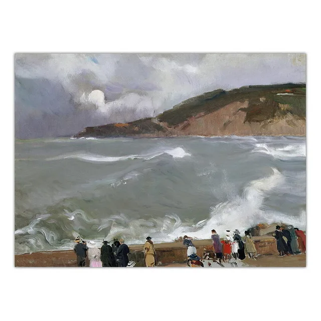 Настенный художественный Печатный домашний декор холст испанский Joaqun Sorolla пейзажная живопись акварель скандинавский плакат Модульная картина для спальни - Цвет: Nordic LXR2574-08
