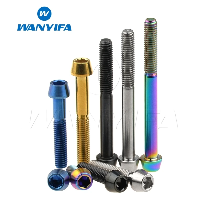 Wanyifa M6x10 15, 16, 18, 20, 25 30 35, 40 45 50 55 60 65 мм конической головкой Винт с титановым болтом для велосипедного тормоза велосипеда части