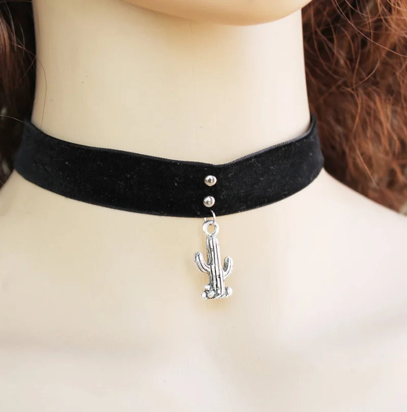 Лидер продаж регулируемое ожерелье чокер леон в готическом стиле с кактусом