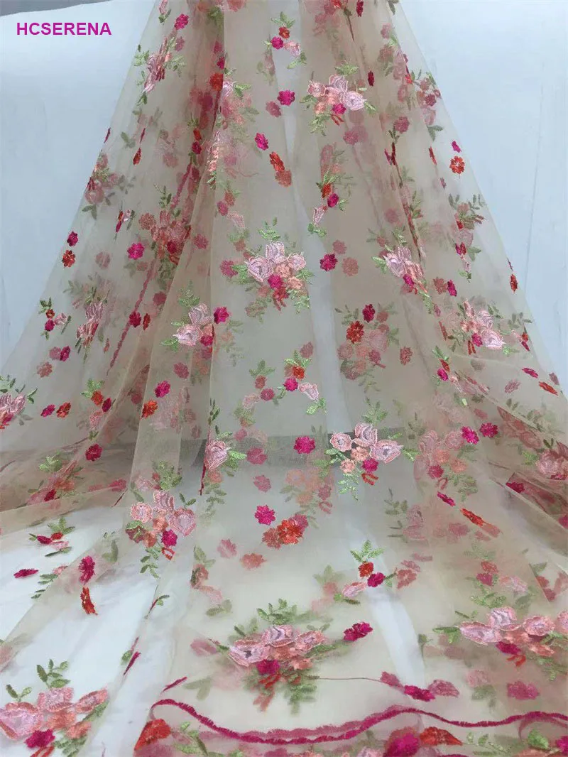 Нде 2020 новое поступление нигерийской французской сетчатой тюлью ткани мягкой и легкой для платья Африка сетка 5 ярдов/лот бесплатная доставка на.