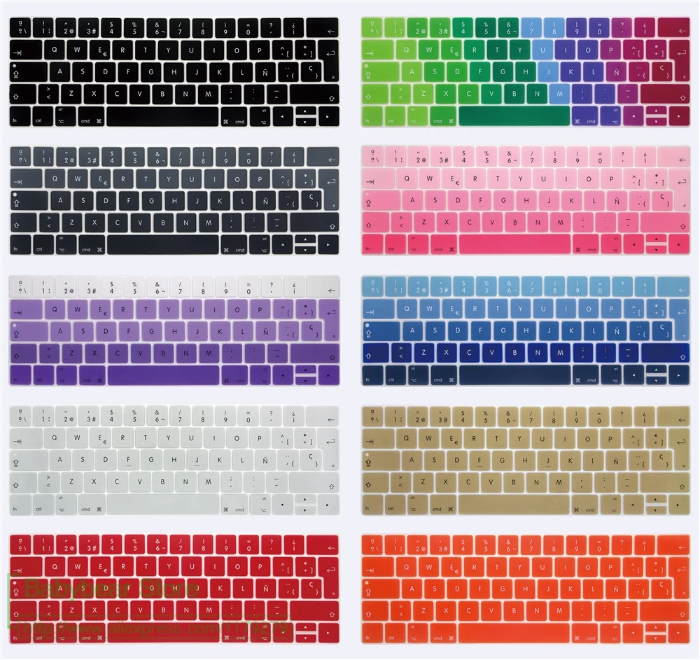 TouchBar ЕС Испания Испанский ультра тонкий чехол для клавиатуры нового MacBook Pro 13 15