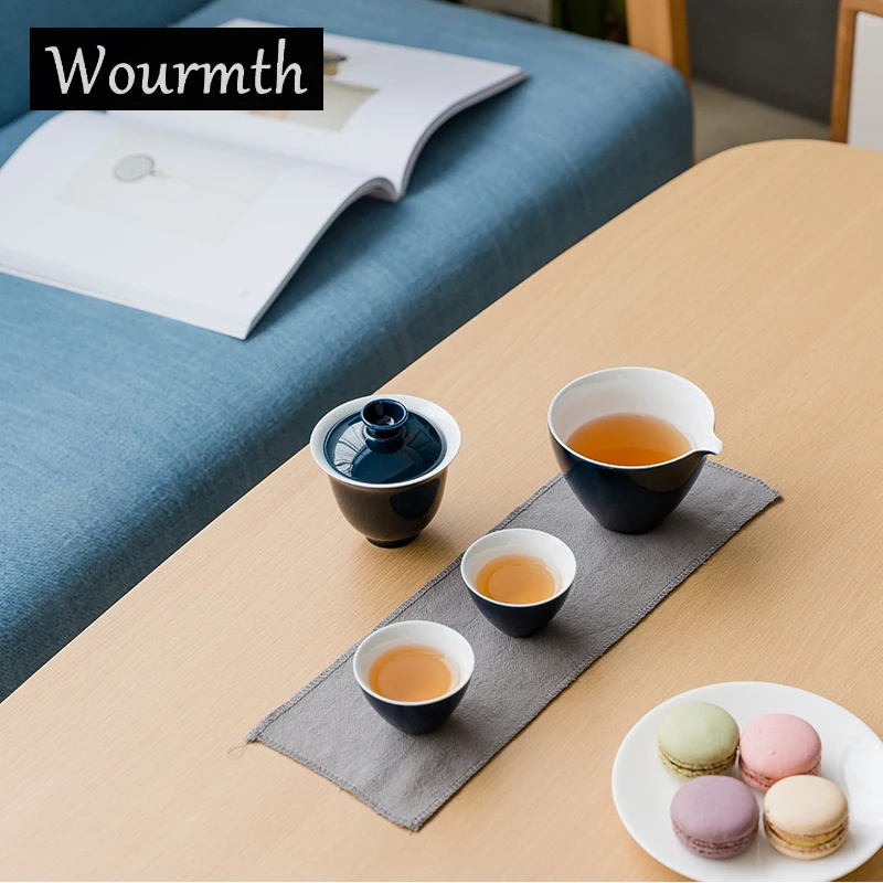 Дорожный чайный набор 6 шт. керамический для улицы портативный сумка китайский