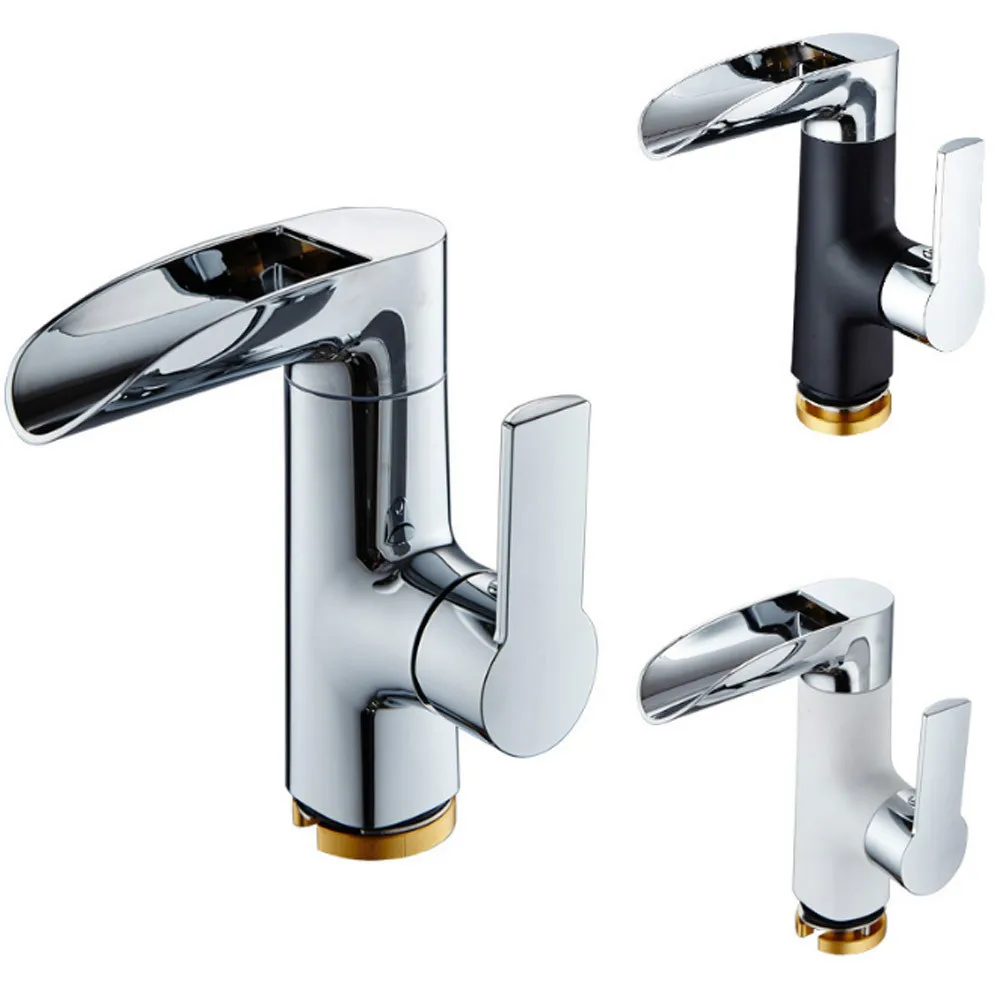 Современный Смеситель для раковины в ванной комнате латунный с креплением на