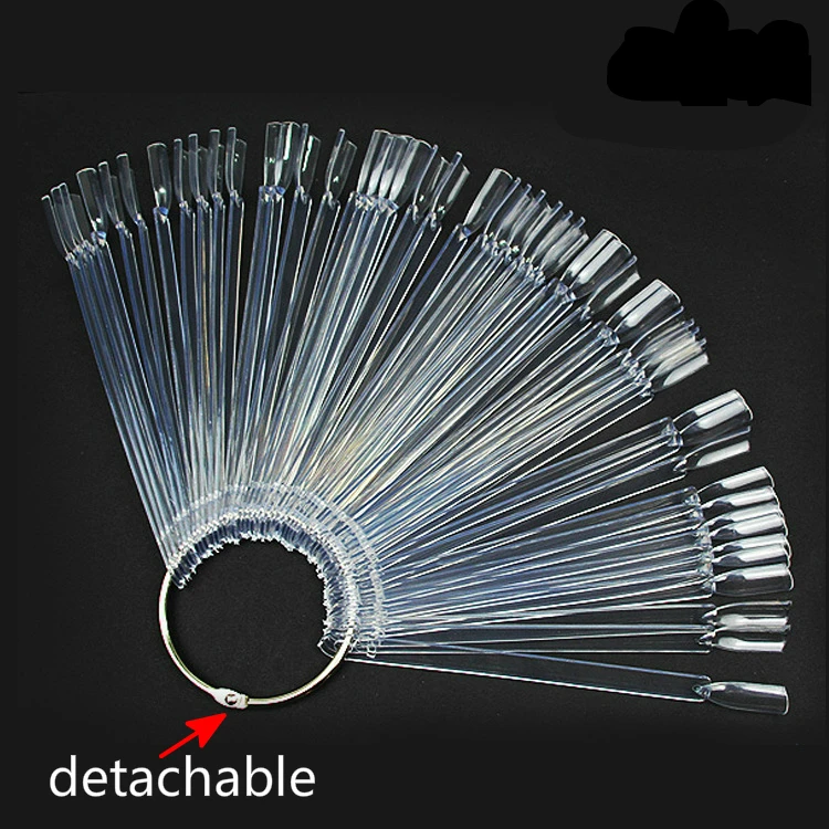 50 шт веерообразные Ложные ногти дисплей прозрачный белый Советы ногтей