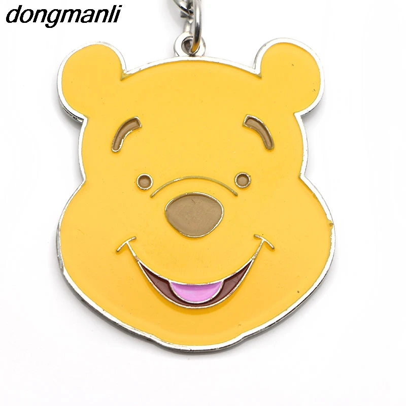 P1414 Dongmanli медвежонок пух мультфильм металлические брелоки детский подарок вечерние сувениры брелоки для сумки ювелирные изделия