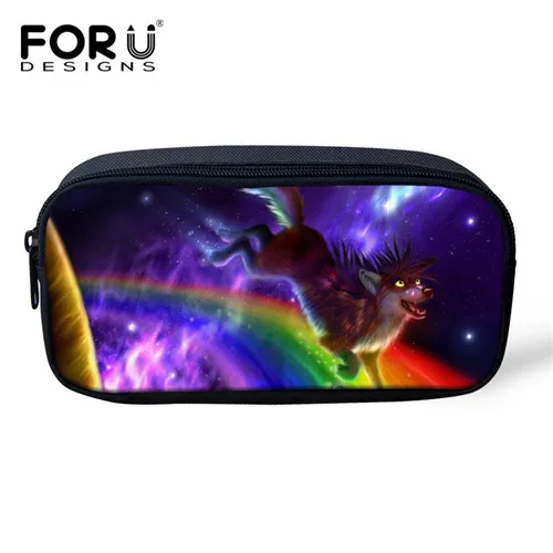 H2666K FORUDESIGNS 3D волк животное ребенок модный пенал органайзер для ручек карандашей держатель для школьные принадлежности женский макияж косметичка - Цвет: H2666K