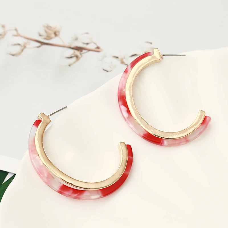 Женские акриловые серьги Hesiod разноцветные ацетатные в богемском стиле ювелирные