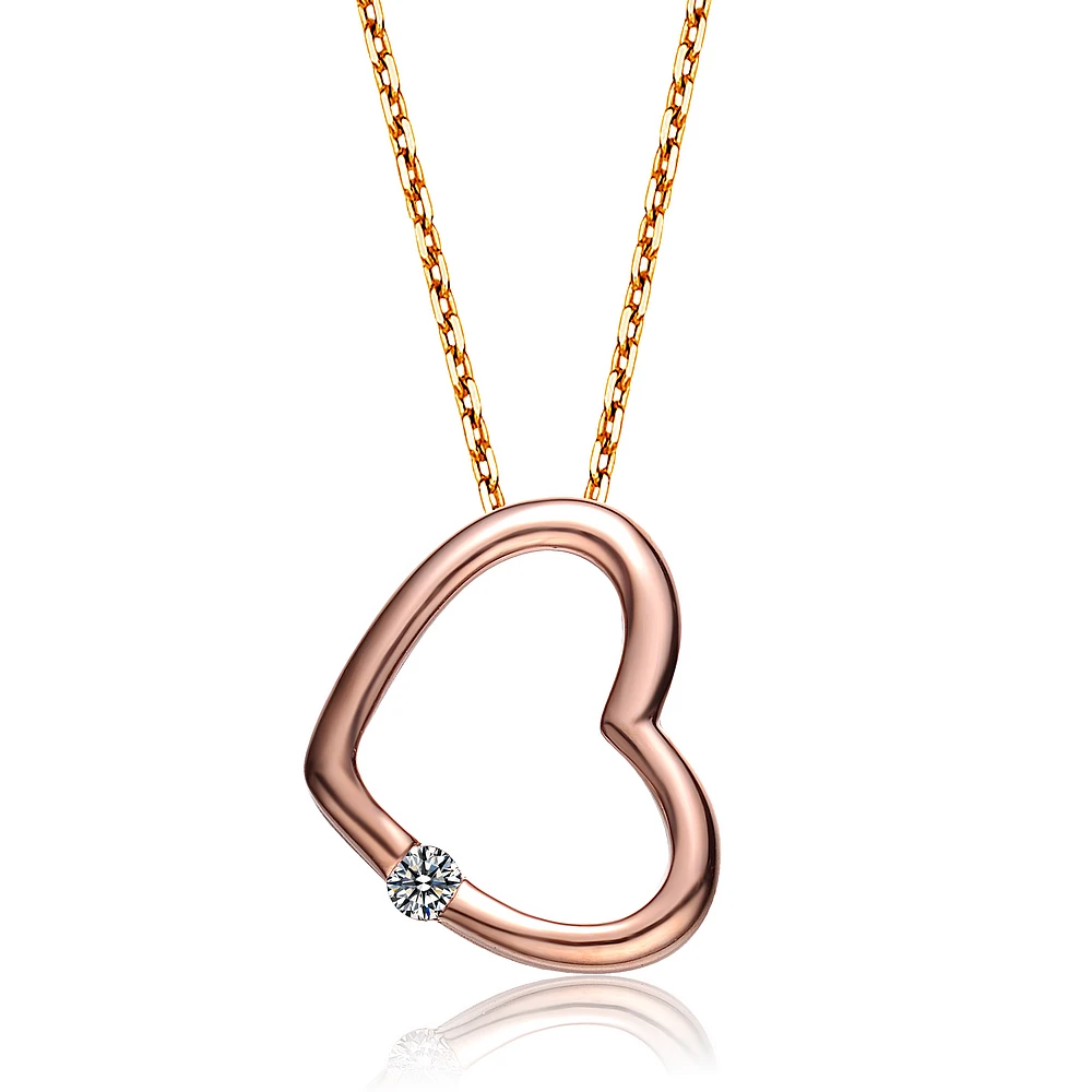 Женская подвеска в виде сердца из твердого золота с бриллиантами 9K|fine jewelry|natural