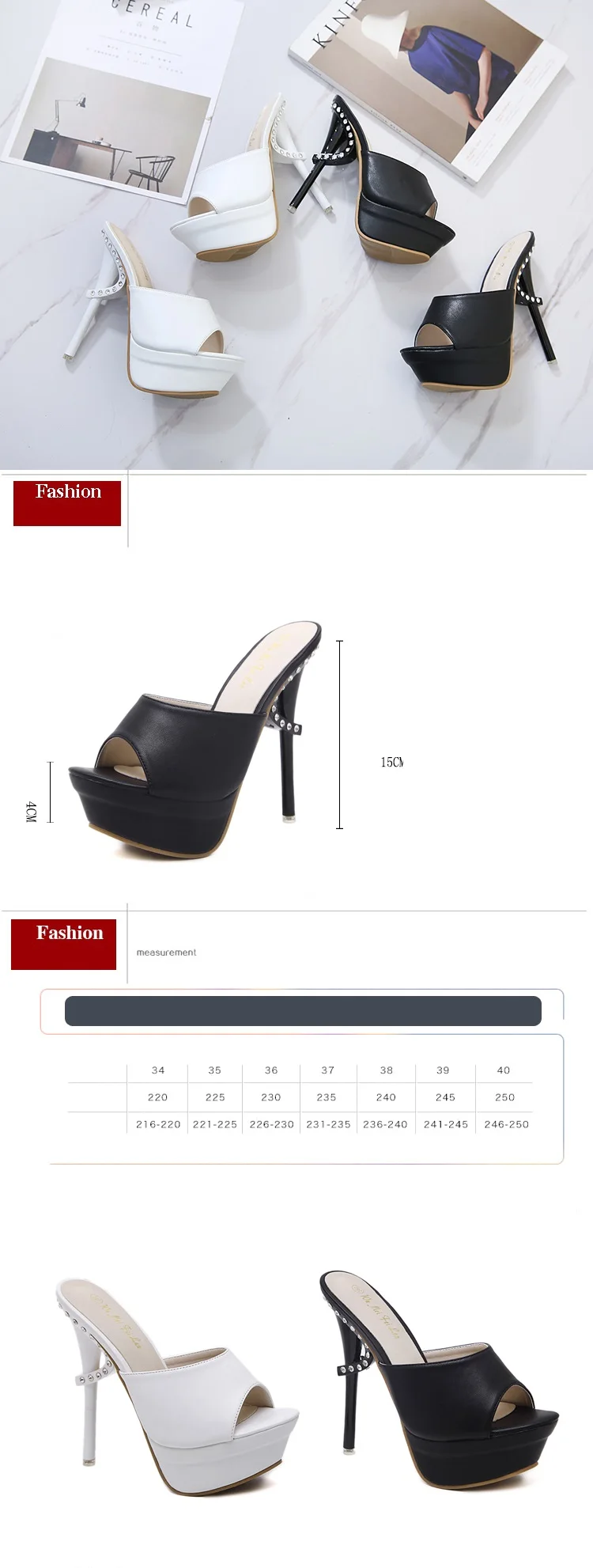 Женские шлепанцы на платформе; обувь на ультравысоком тонком каблуке 15 см; пикантные Босоножки с открытым носком для ночного клуба со стразами; женские Тапочки