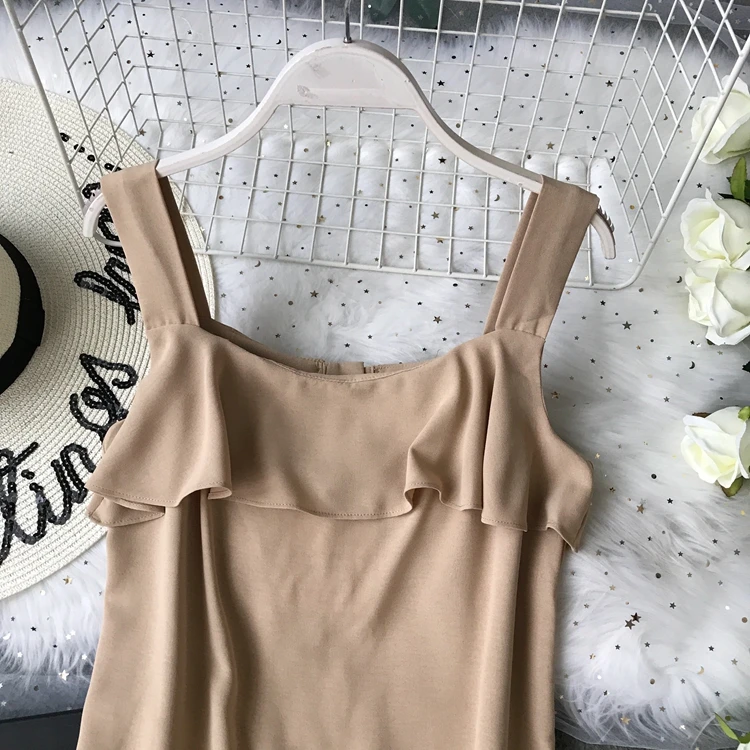 ALPHALMODA/ летний однобортный Топ с оборками+ широкие брюки, Женский повседневный комплект из 2 предметов, женские летние однотонные штаны, костюмы