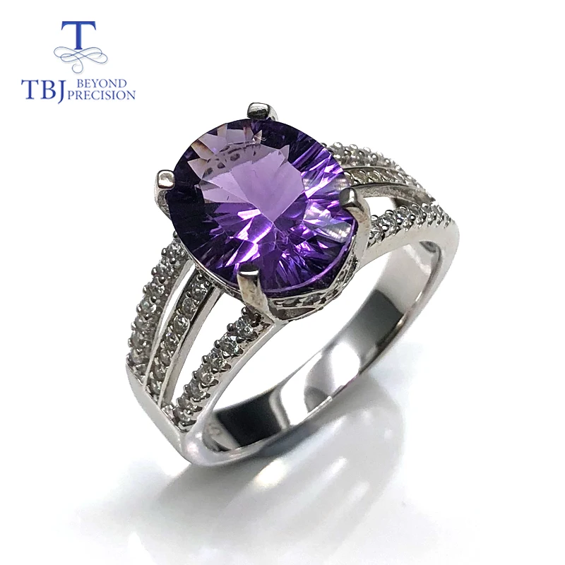 

new design amethyst rings natural gemstone oval 10*12mm with 925 sterling silver fine jewelry anniversary gift for women wife