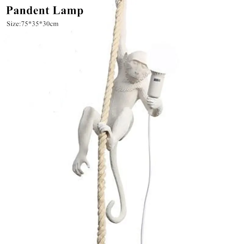 white pendant lamp Post современный обезьяна смолы торшеры AC110V-220V стоящая лампа для бара кофе гостиная дети Внутреннее освещение - Цвет абажура: white pendant lamp