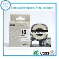 1 pk black on white 18mm label tape ss18kw compatible for both kingjim labelworks label tapes lw 400 lw 600