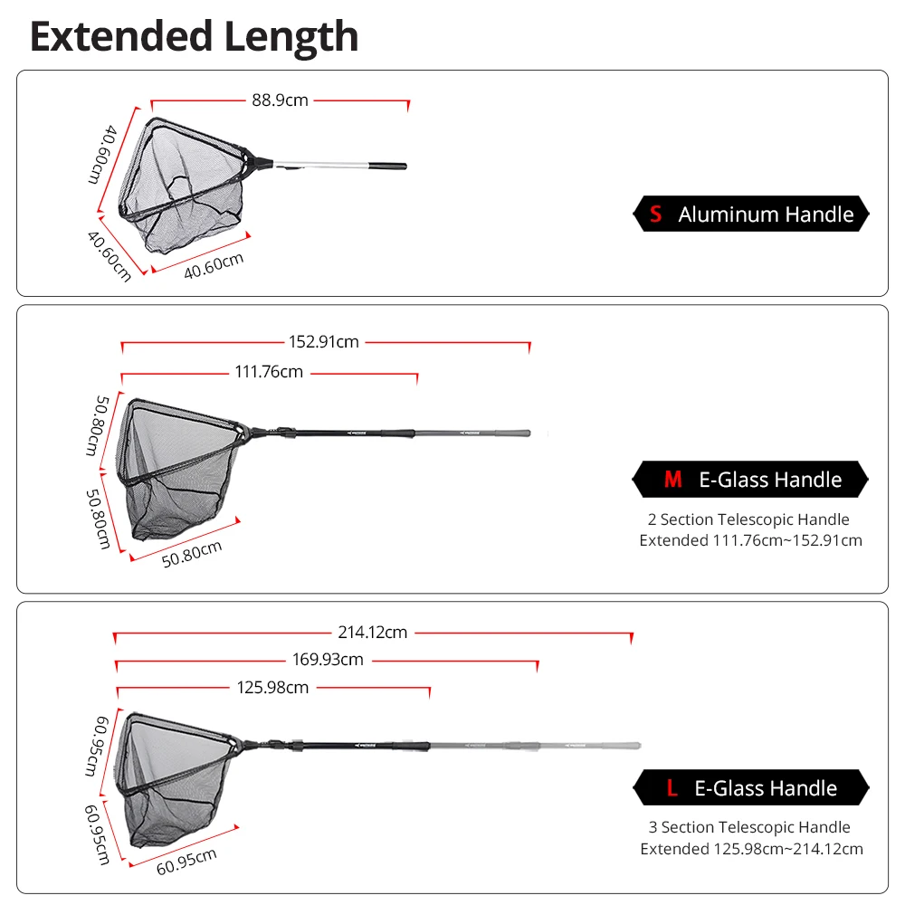 KastKing 90cm 160cm 210cm Folding Fishing Net Triangular Landing Network 3 Section Telescopic Hand Fish | Спорт и развлечения