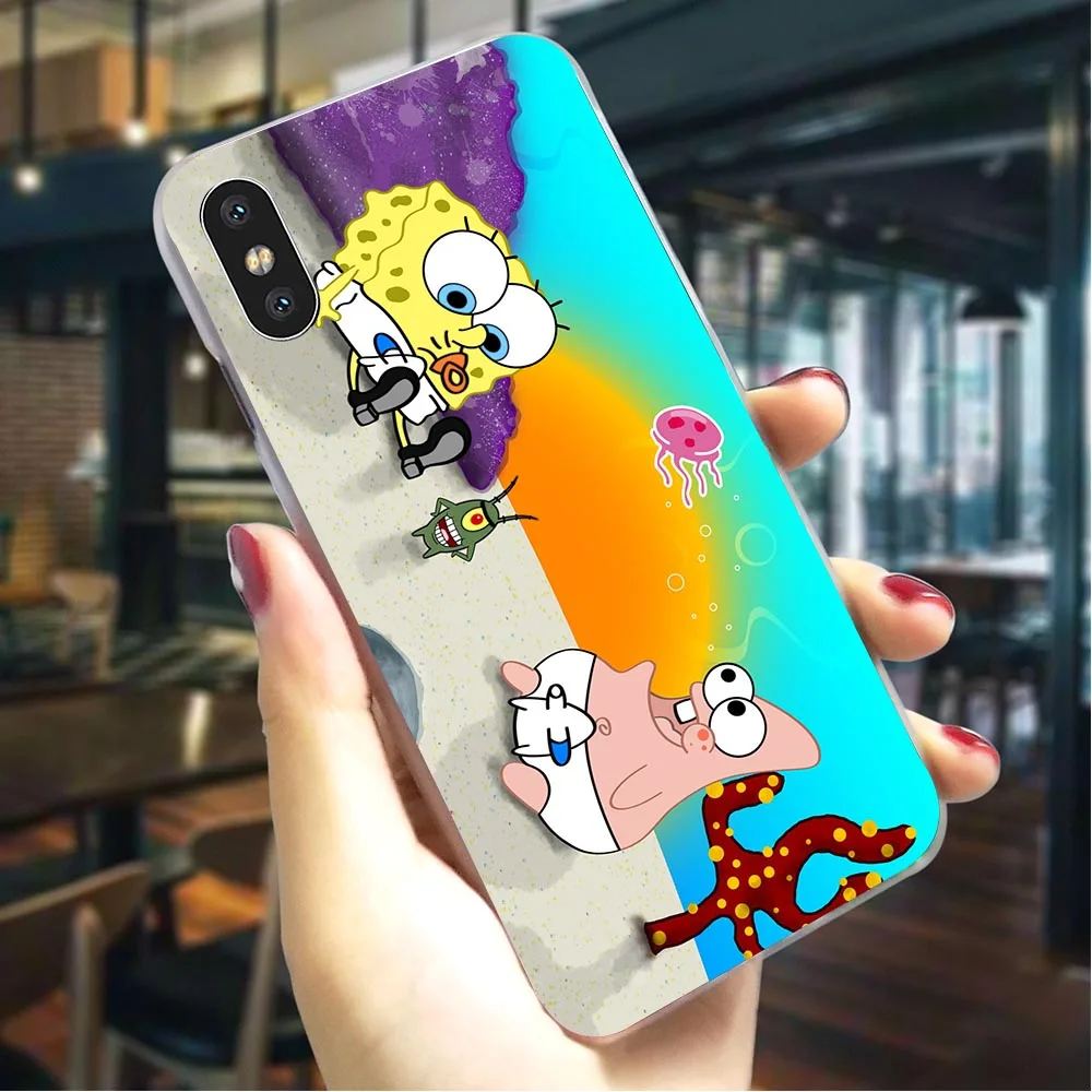 K0005106 Чехол для телефона SpongeBob SquarePants iPhone 6S 5 5S SE 6/6 6S Plus 7 8/7 8 Plus X XS XR Xs Max, жесткий чехол с принтом - Цвет: K0005106