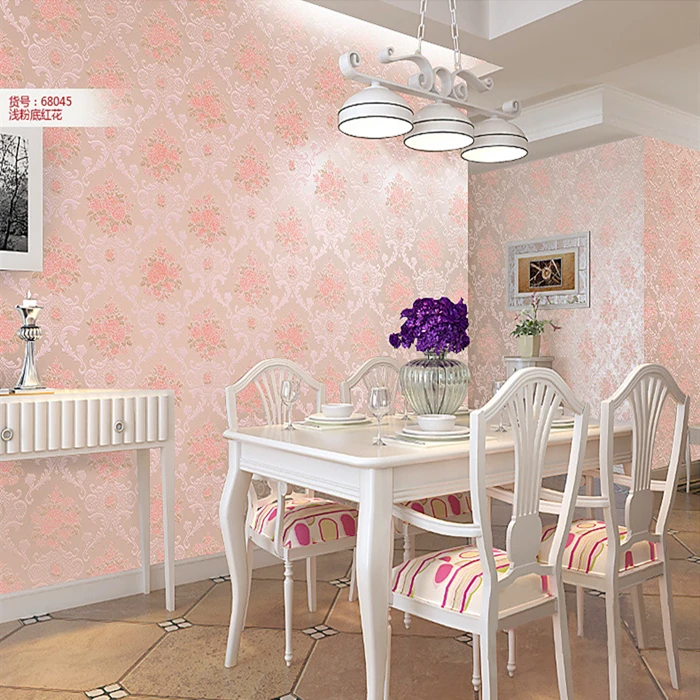 

European rural Non-woven wallpaper sweet romance bedroom children room living room TV background wall paper roll