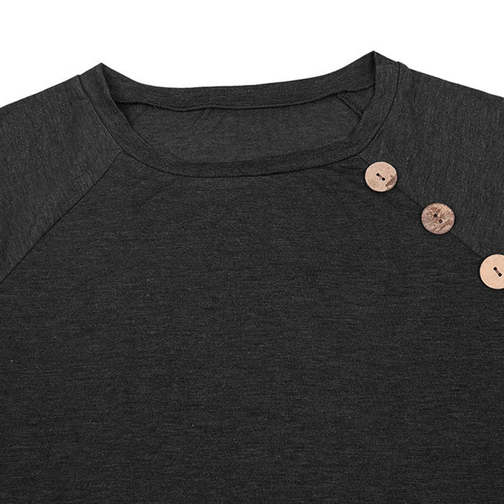 Летняя женская Однотонная футболка с короткими рукавами и декоративными