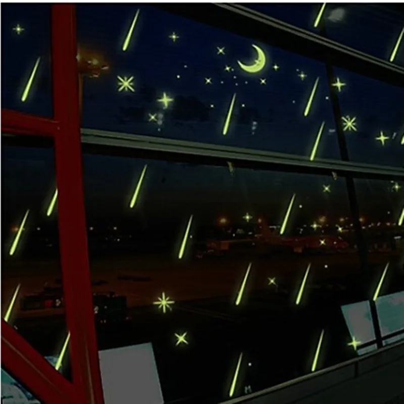 Светящиеся наклейки для ночного освещения 24*24 см домашний декор 3D на стену