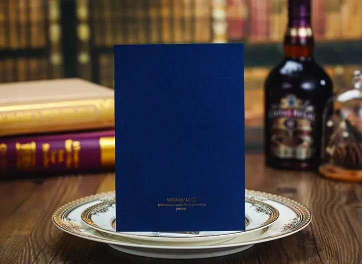 Personzlied Глубокий Темно-Синий Цвет Карты Свадебные Приглашения Лазерная Резка | Дом