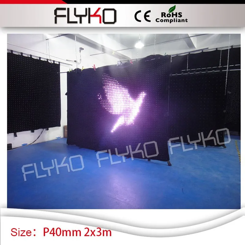 Светодиодные занавески P4cm 2 м * 3 со светодиодным интервалом для ТВ шоу