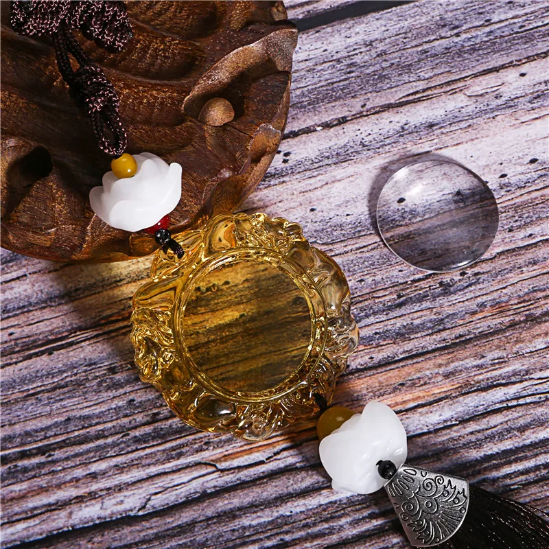 Двойной лотос нефрит кулон Висячие украшения персонализированные