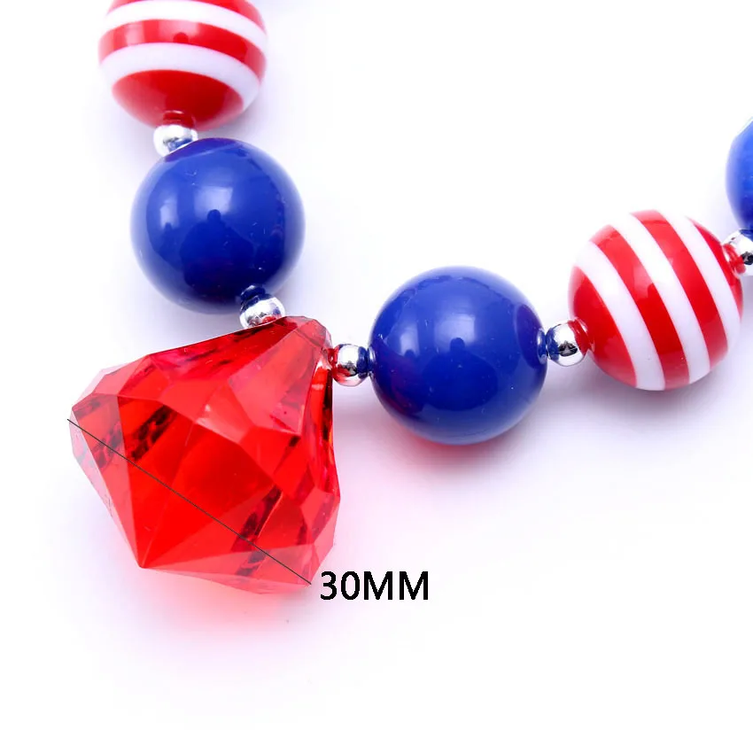 MHS.SUN детское ожерелье из темно-синего жвачка с бусинами 4 июля стильное объемное