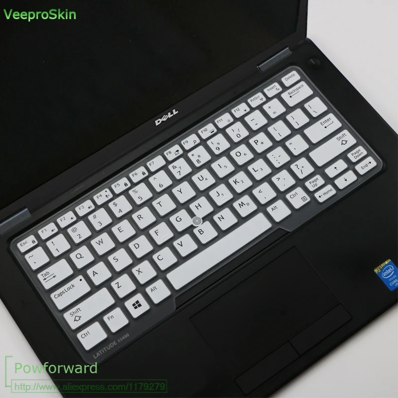 white Силиконовая клавиатура для ноутбука кожного покрова для Dell Latitude 14 E7450 7400 7470 5470 5450 5480 5490 5495 7480 14 дюймов - Цвет: white