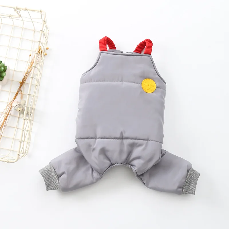 Gray-Bib pants only Одежда для собак Зимний официальный костюм для собак Свадебный костюм для собак двухсекционный костюм Одежда для куртка для собаки зимняя куртка для французского бульдога - Цвет: Gray-Bib pants only